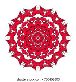 Mandala, highly detailed vector illustration, ethnic tribal tattoo motive. Anti-stress illustration