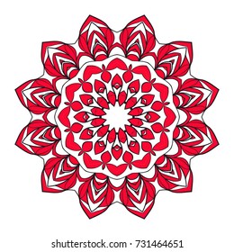 Mandala, highly detailed vector illustration, ethnic tribal tattoo motive. Anti-stress illustration