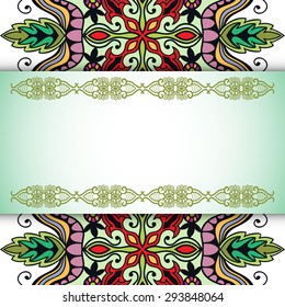 Mandala horizontal background, tribal ethnic ornament, vector islamic arabic indian pattern.