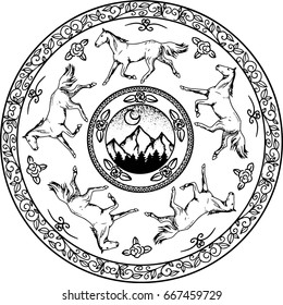 Mandala Horses
