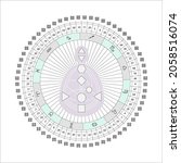 Mandala human design with bodygraph, hexagrams i ching, zodiac signs. For presentation, educational materials. Black and white vector  illustration