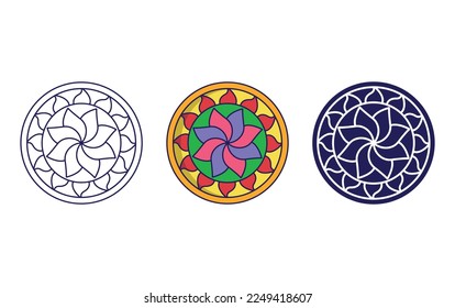 Mandala icon design, Geometric ornament vector