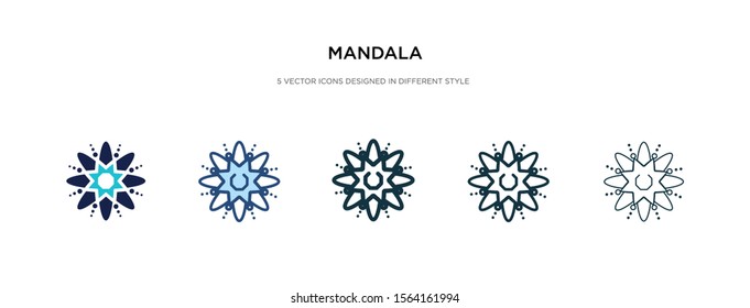 mandala icon in different style vector illustration. two colored and black mandala vector icons designed in filled, outline, line and stroke style can be used for web, mobile, ui