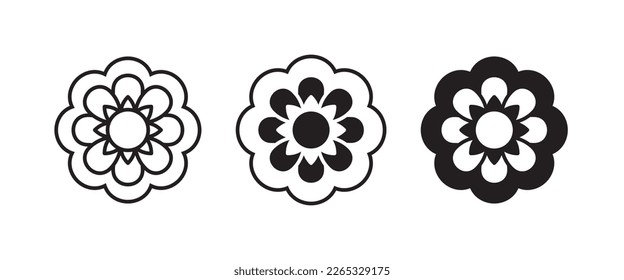 mandala icon Flower medicine, health center and yoga studios - emblem leaves, organic shop, eco product, cosmetic, business. Company mark, emblem  icon symbol logo illustration, editable stroke