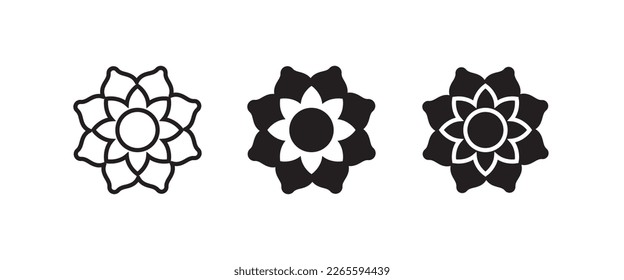 mandala icon Flower medicine, health center and yoga studios - emblem leaves, organic shop, eco product, cosmetic, business. Company mark, emblem  icon symbol logo illustration, editable stroke