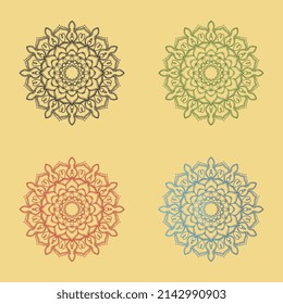 Diseño de plantillas de logotipo de iconos de Mandala