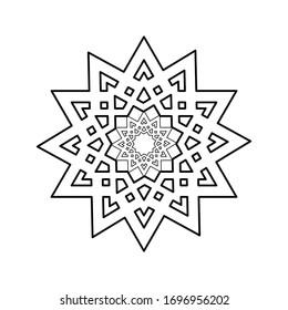 mandala icon on white background. Abstract mandala graphic design
