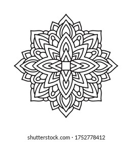 Icono de Mandala. Icono de vector de mandala de contorno para diseño web aislado en fondo blanco