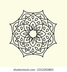 mandala icon vector design illustration line art. tatoo ide eps 10
