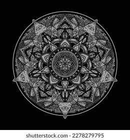 Mandala Illuminati vector T-shirt Design	