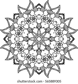 Mandala illustration for backgrounds, coloring books, pattern designs, logos and etc.
