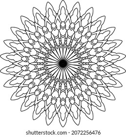 Mandala Illustration black and white design, tattoo, ornaments, coloring page, coloring mandala