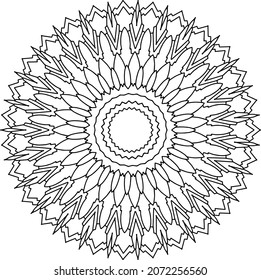 Mandala Illustration black and white design, tattoo, ornaments, coloring page, coloring mandala