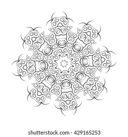 Mandala Illustration for coloring book