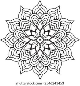 mandala illustration featuring intricate floral patterns and geometric shapes.