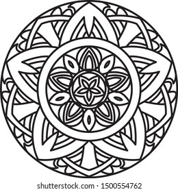 Mandala illustration round ornament pattern vector