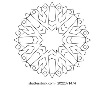 mandala illustration and vector design, black and white mandala, arabic, geometric, tattoo, coloring book, coloring mandala