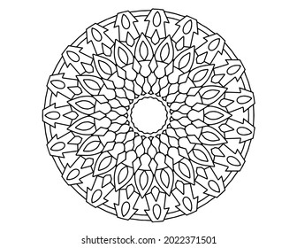 mandala illustration and vector design, black and white mandala, arabic, geometric, tattoo, coloring book, coloring mandala