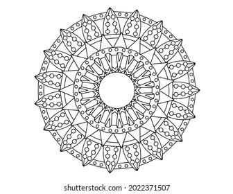 mandala illustration and vector design, black and white mandala, arabic, geometric, tattoo, coloring book, coloring mandala