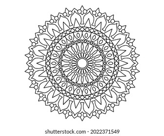ilustración de mandala y diseño vectorial, mandala blanca y negra, árabe, geométrica, tatuaje, libro de coloreo, mandala de color