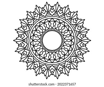 mandala illustration and vector design, black and white mandala, arabic, geometric, tattoo, coloring book, coloring mandala