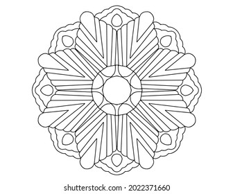 mandala illustration and vector design, black and white mandala, arabic, geometric, tattoo, coloring book, coloring mandala