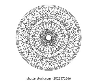 mandala illustration and vector design, black and white mandala, arabic, geometric, tattoo, coloring book, coloring mandala