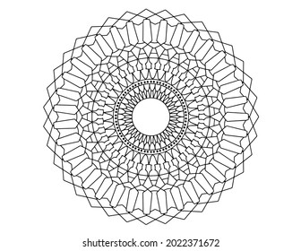 mandala illustration and vector design, black and white mandala, arabic, geometric, tattoo, coloring book, coloring mandala