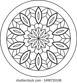 mandala illustration vector, round ornament pattern
