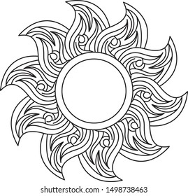 mandala illustration vector, round ornament pattern