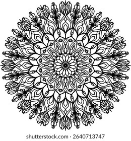 Mandala image designed with lines creates balance and connection with the natural atmosphere, suitable for decoration that requires relaxation.