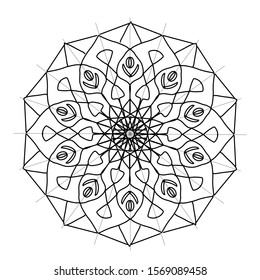 Mandala image for practice coloring on a white background