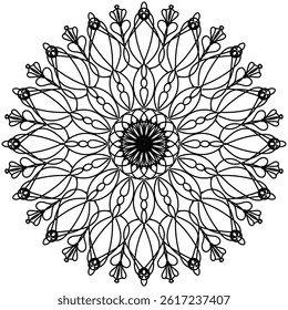 Mandala images created with complex lines create dimensions and attract the eye. Suitable for decoration that requires simplicity, blending with the natural atmosphere. Suitable for places that requir