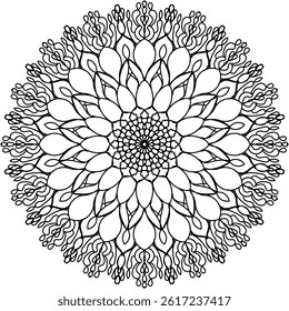 Mandala images that are complex with lines create dimensions of the image, suitable for decorating places that require peace and relaxation of the mind.