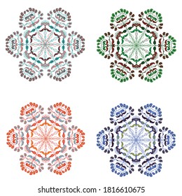 Mandala india culture icon. Circular pattern in form of mandala for Henna, Mehndi, tattoo, decoration. Decorative ornament in oriental style with Yin-yang hand drawn symbol. Coloring book page. Floral