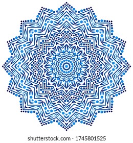 Mandala. Indian antistress medallion. Abstract islamic flower, arabic henna design, yoga symbol. White background. Vector illustration