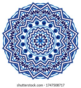 Mandala. Indian antistress medallion. Abstract islamic flower, arabic henna design, yoga symbol. White background. Vector illustration