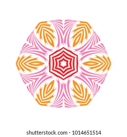 Mandala. Indian colorful ornamentation design isolated on the white background.