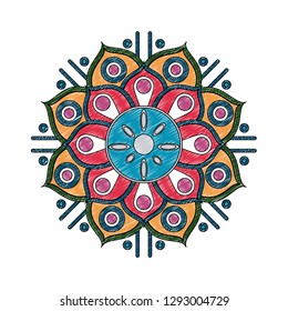 Mandala indian emblem scribble