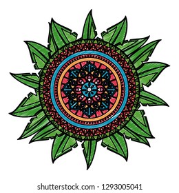 Mandala indian emblem scribble