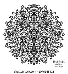 Mandala Indian floral medallion pattern.Vintage decorative elements .Ethnic Mandala ornament.Vector Henna tattoo style. on isolate background for textile,greeting card, coloring book,print.