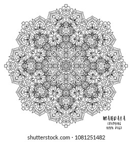 Mandala Indian floral medallion pattern.Vintage decorative elements .Ethnic Mandala ornament.Vector Henna tattoo style. on isolate background for textile,greeting card, coloring book,print.