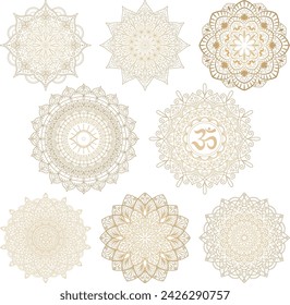 Mandala Indian Ornament vector ClipArt. Hindi ornament. Indian pattern. Sanskrit. Lotus mandala