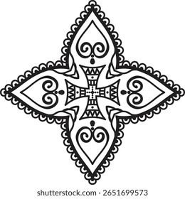 Mandala Patrón Indio Ornamento Islámico Blanco Negro Ornamento Islámico Y Mandala 