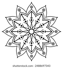 mandala inspired by musical notes and instrument shapes design for coloring book. mandala line art vector illustration for Mehndi, tattoo, yoga logo, pattern design