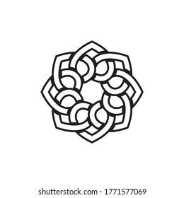 mandala interlock vector concept. creative icon. vector illustration.