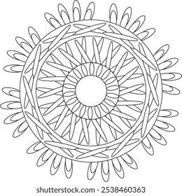 Mandala Intricate Floral Adult Coloring Page Stress Free Relaxing Meditation Line Art