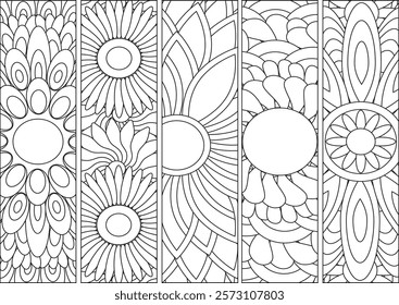 Mandala Intricate Floral Adult Coloring Page Stress-Free Relaxing Meditation Line Art
