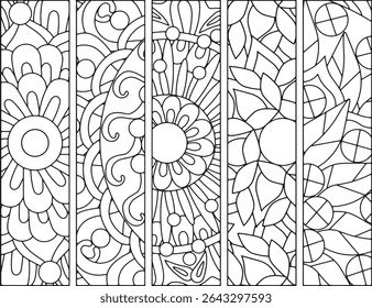 Mandala Intricate Floral Adult Coloring Page Stress-Free Relaxing Meditation Line Art