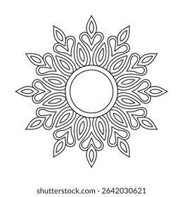 Mandala with Intricate Leaf Lines Design